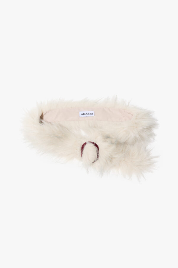 Valentina Faux Fur Salt And Pepper Belt (Bordeaux buckle)